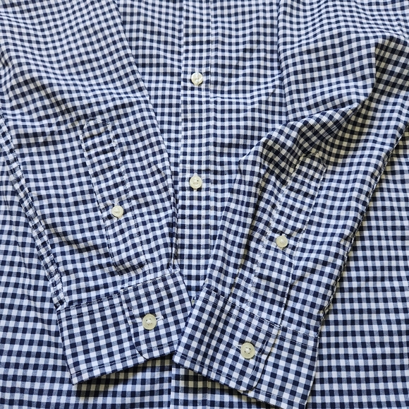 Vineyard Vines Performance Blue White Gingham Button Up Boys Youth Kids Sz L 16 - Picture 8 of 9